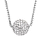 White Austrian Crystal Ball Necklace (Size - 24)-2 Inch Ext.) in Silver Tone