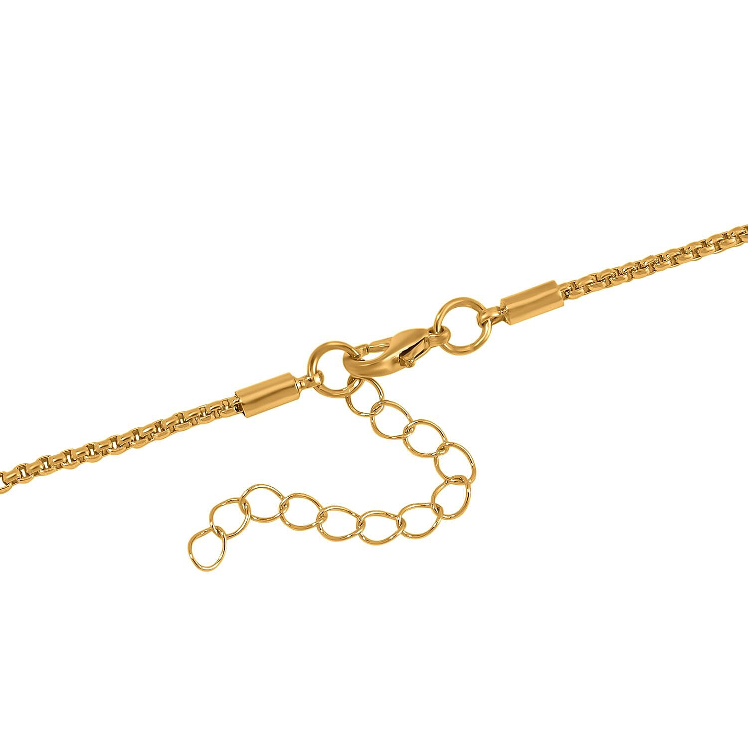 White Austrian Crystal Ball Necklace (Size - 24)-2 Inch Ext.) in Yellow Gold Tone