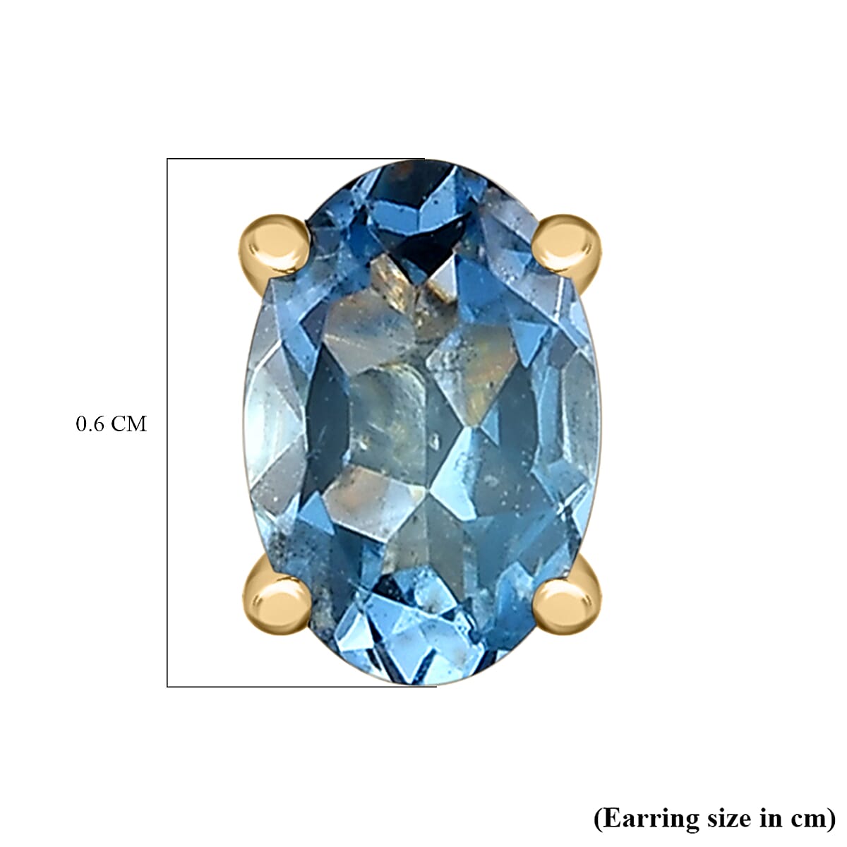 9K Yellow Gold Santamaria Aquamarine Solitaire Earrings