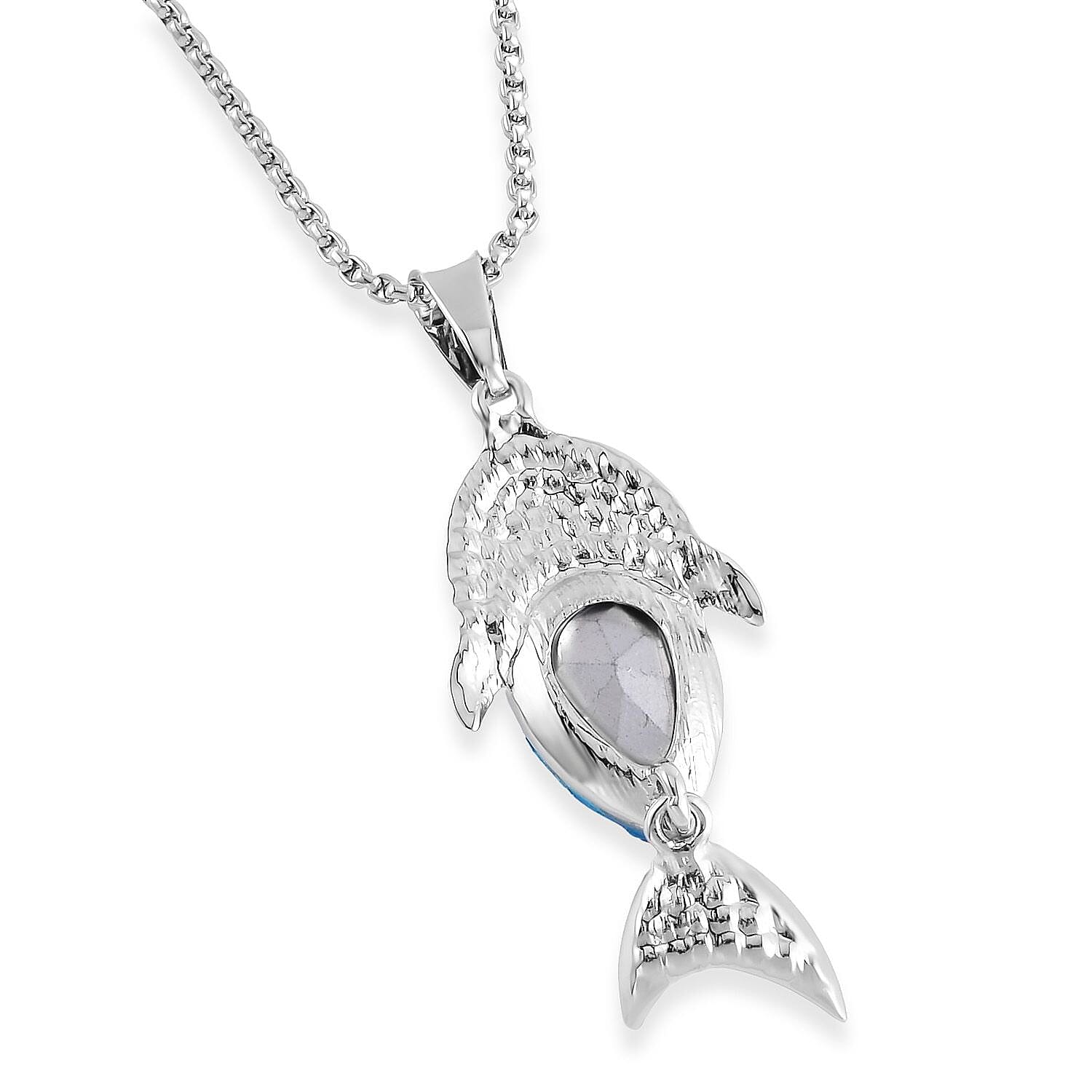 Multi Colour Crystal Fish Necklace (Size - 24)