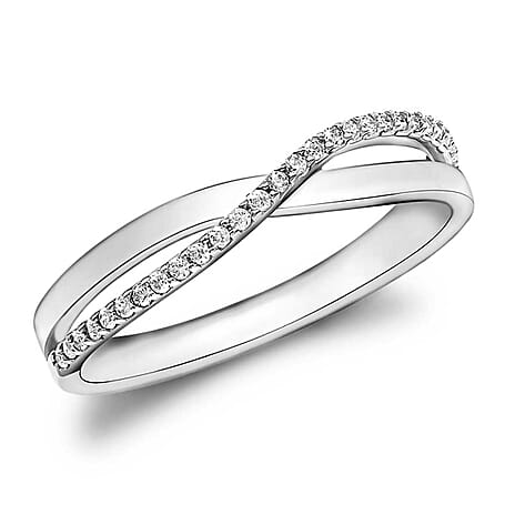 9K White Gold  A   Finest CZ  Ring 0.01 ct,  Gold Wt. 2 Gms  0.005  Ct.