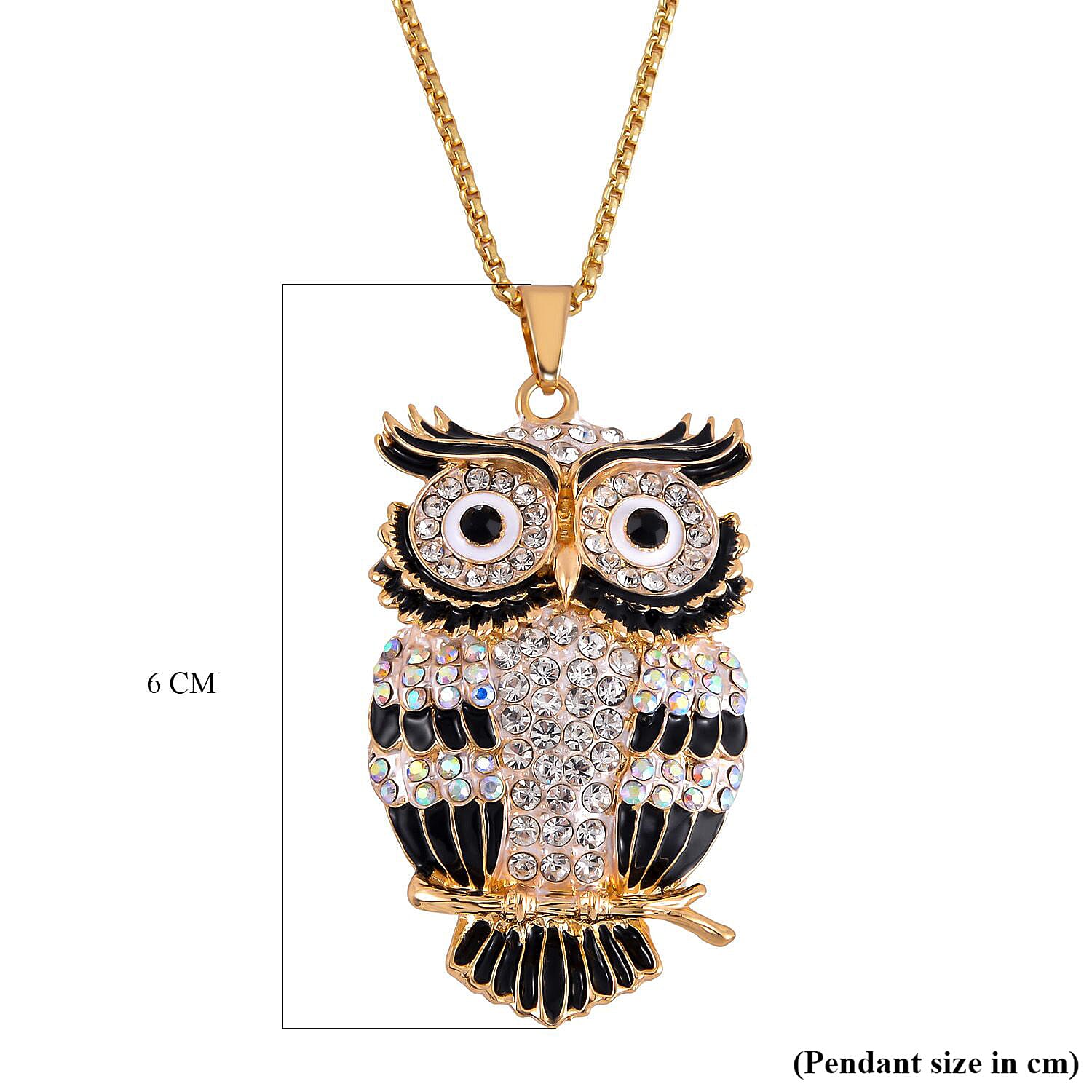 Close Out Deal- Multi Color Austrian Crystal Owl Necklace (Size - 24)