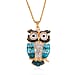 Close Out Deal- Multi Color Austrian Crystal Owl Necklace (Size - 24)