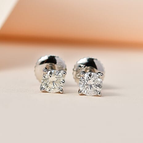 Doorbuster One Time Deal - 950 Platinum Certified (I1-I2-G-H) Diamond Stud Earrings 0.50 Ct.