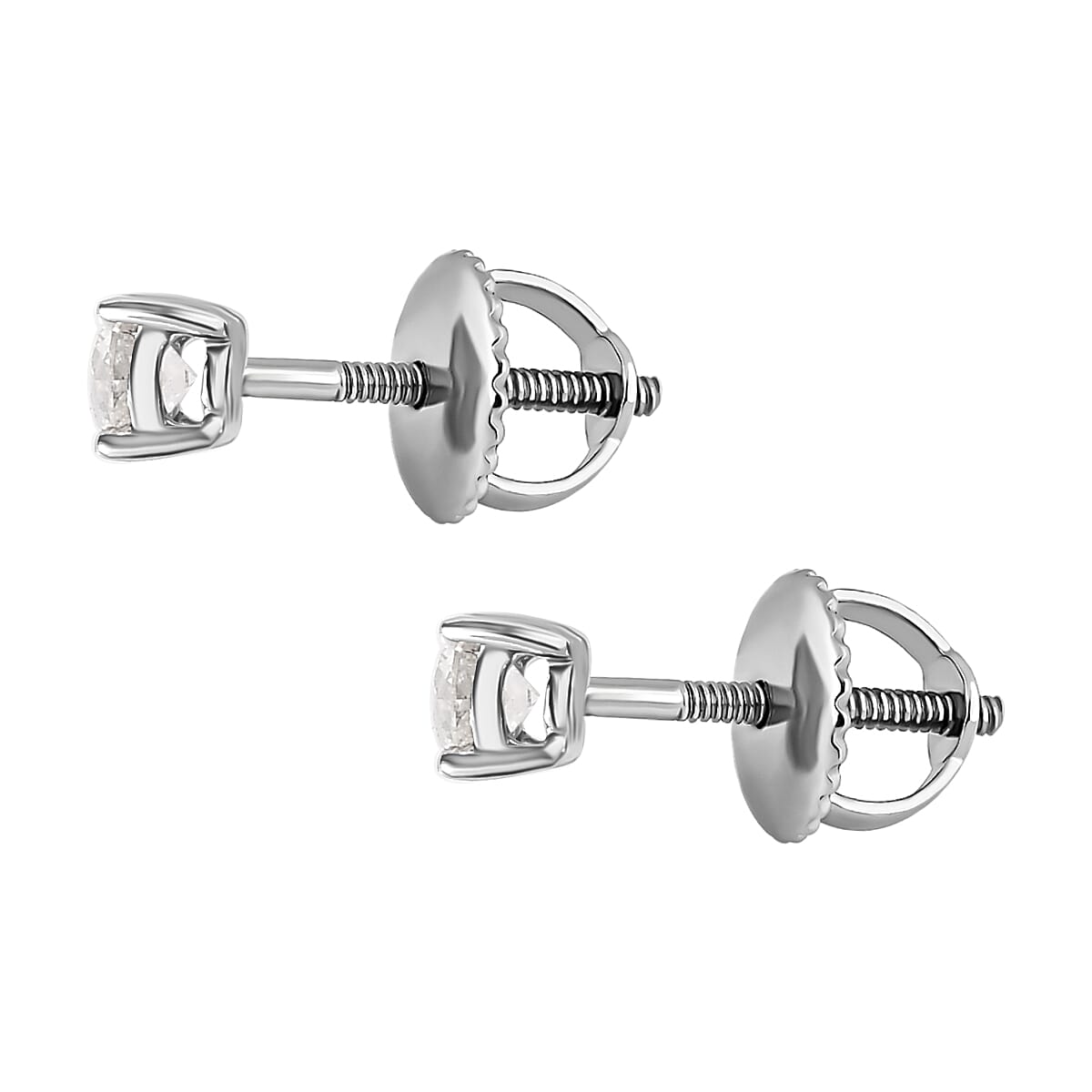 950 Platinum Certified (I1-I2-G-H) Diamond Stud Earrings 0.50 Ct.