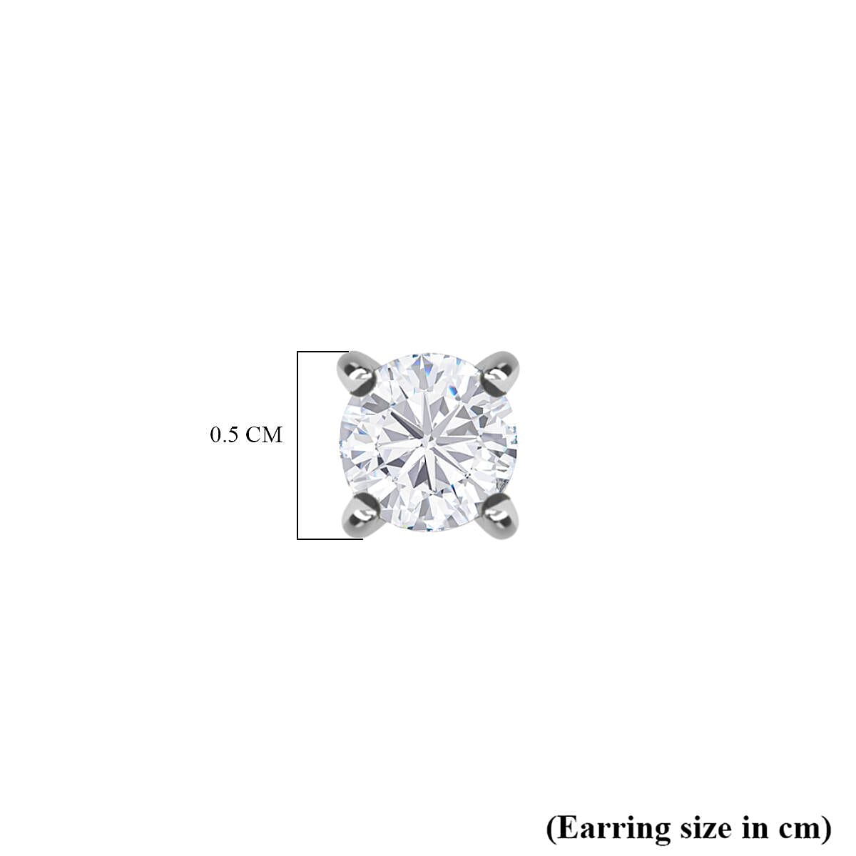 950 Platinum Certified (I1-I2-G-H) Diamond Stud Earrings 0.50 Ct.