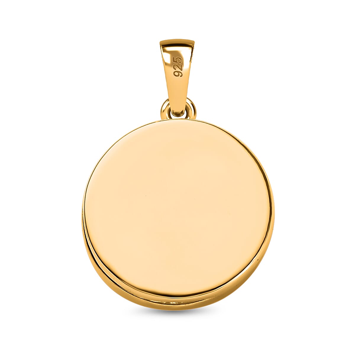 Designer Inspired - White Diamond Locket Pendant in 18K Vermeil YG Plated Sterling Silver