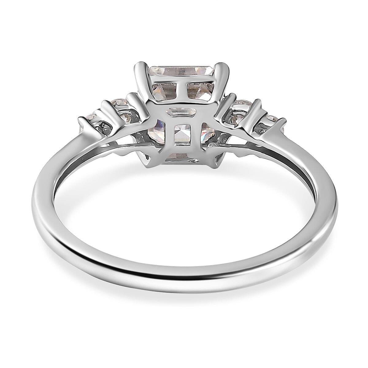 9K White Gold Moissanite Ring 1.34 Ct
