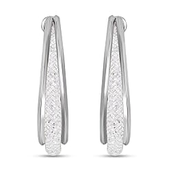 One Time Close Out- Austrian White Crystal Hoop Earrings