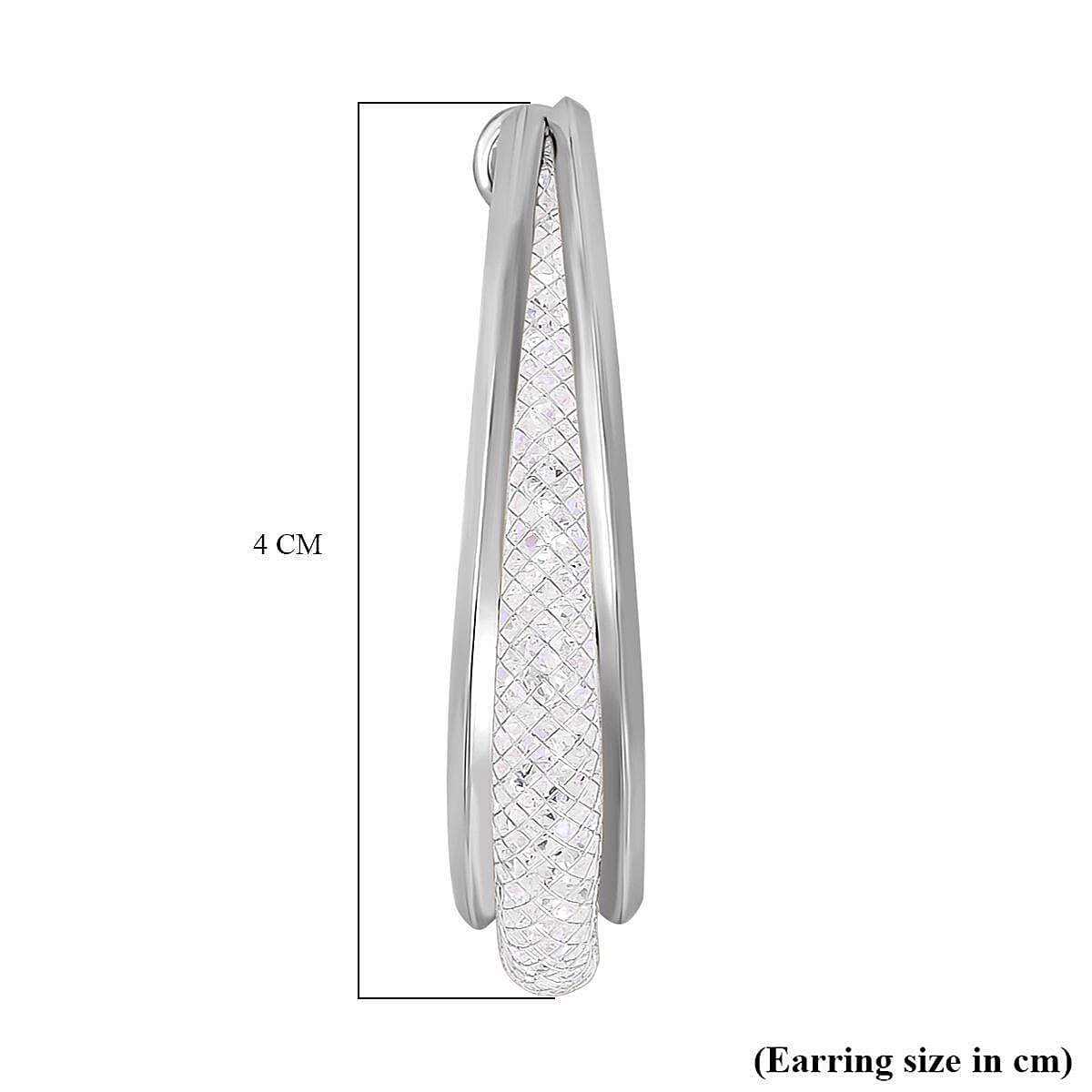 One Time Close Out- Austrian White Crystal Hoop Earrings