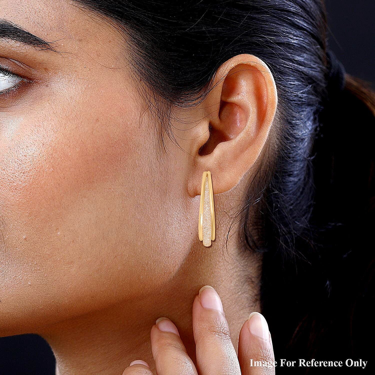 One Time Close Out- Austrian White Crystal Hoop Earrings