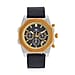 Majesty Multifunction Movt. 3 ATM Water Resistant Watch with Black Leather Strap in Gold Tone