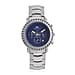 MAJESTY Multifunction Movement Blue Dial 3 ATM Water Resistant Watch with Stainless Steel Chain Strap in Silver Tone