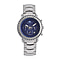 MAJESTY Multifunction Movement Blue Dial 3 ATM Water Resistant Watch with Stainless Steel Chain Strap in Silver Tone