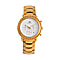 MAJESTY Multifunction Movement White Dial 3 ATM Water Resistant Watch with Stainless Steel Chain Strap in Gold Tone