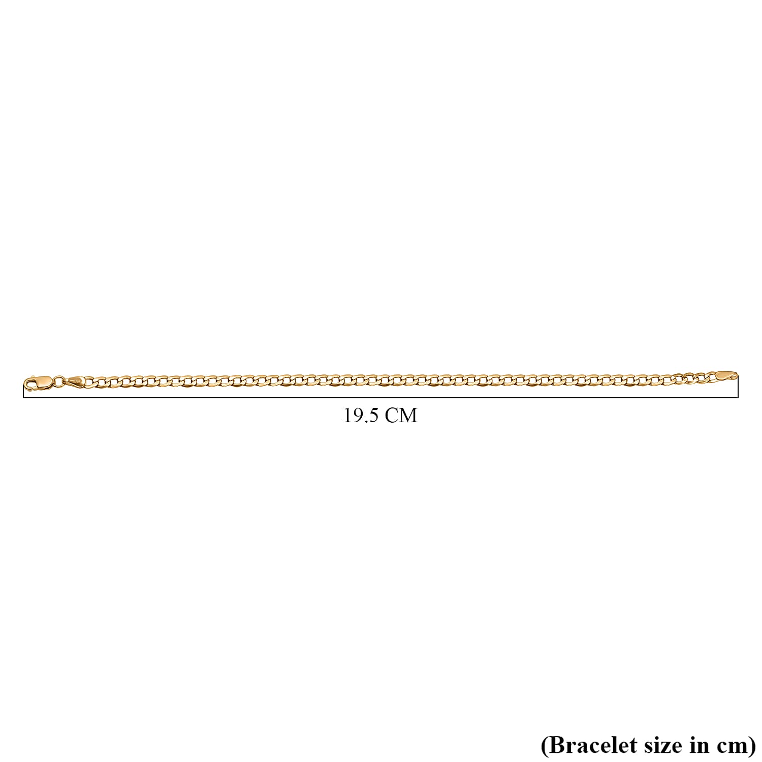 9K Yellow Gold Bevelled Flat Curb Bracelet (Size - 7.5)