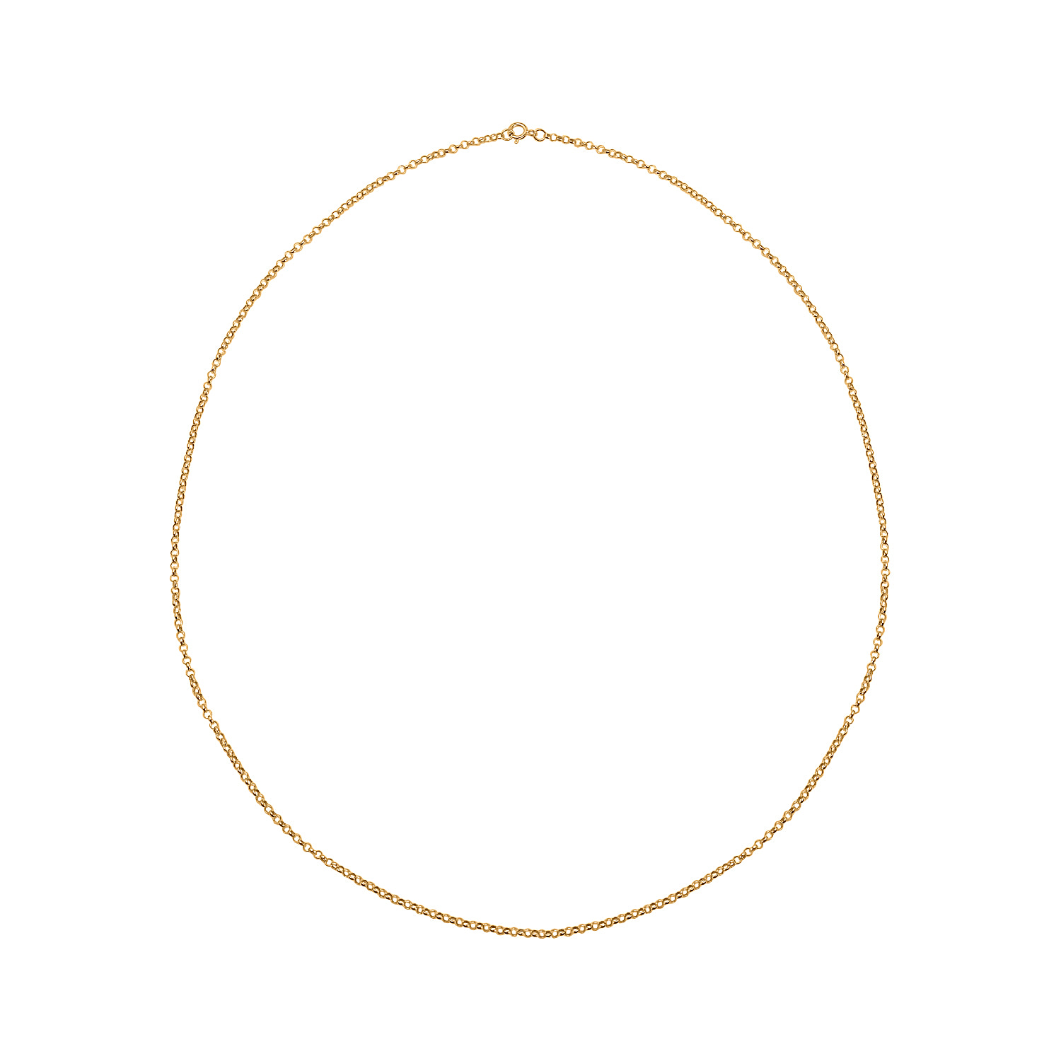 9K Yellow Gold Round Belcher Necklace (Size - 18)