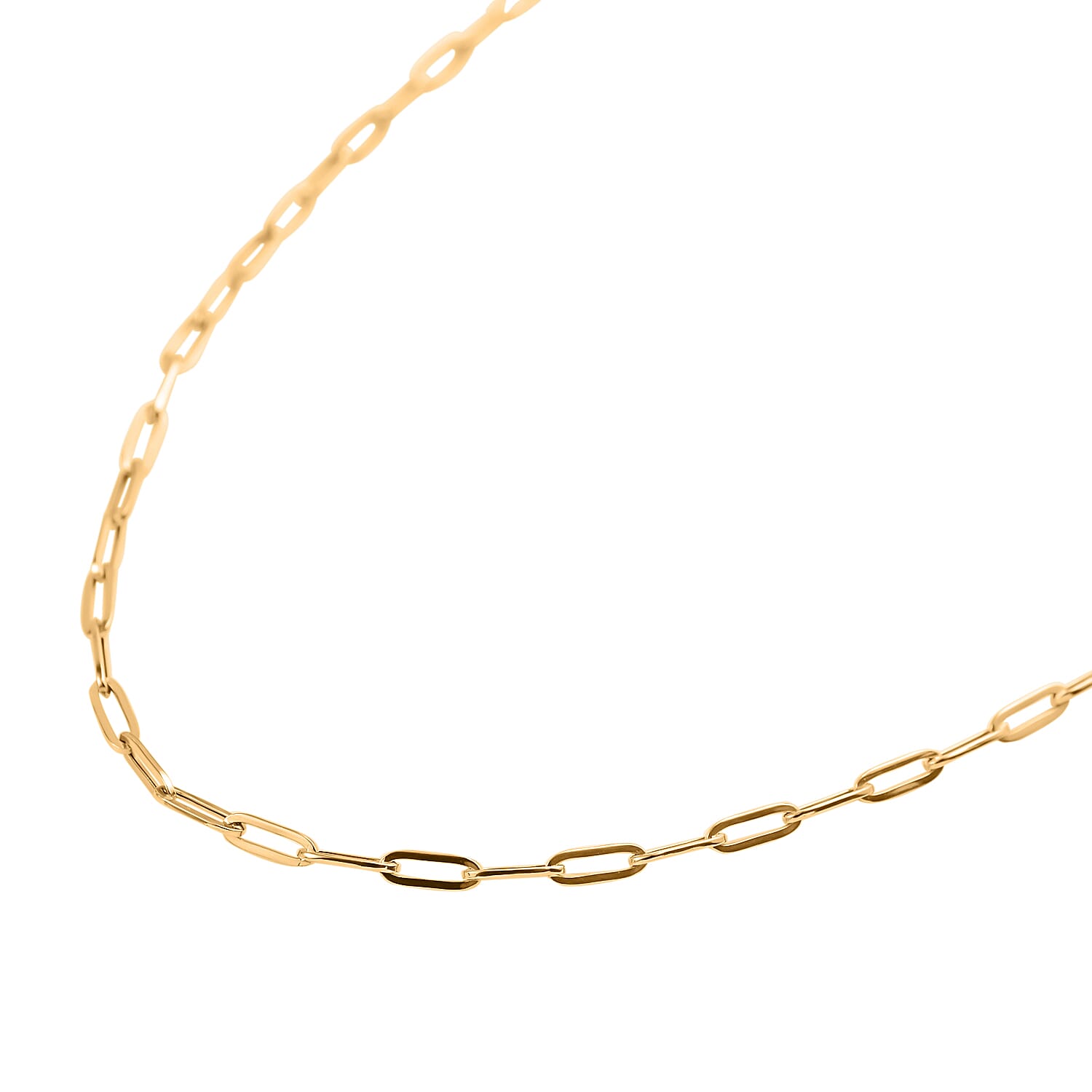 One Time Deal- 9K Yellow Gold Paper Clip Necklace (Size - 20)