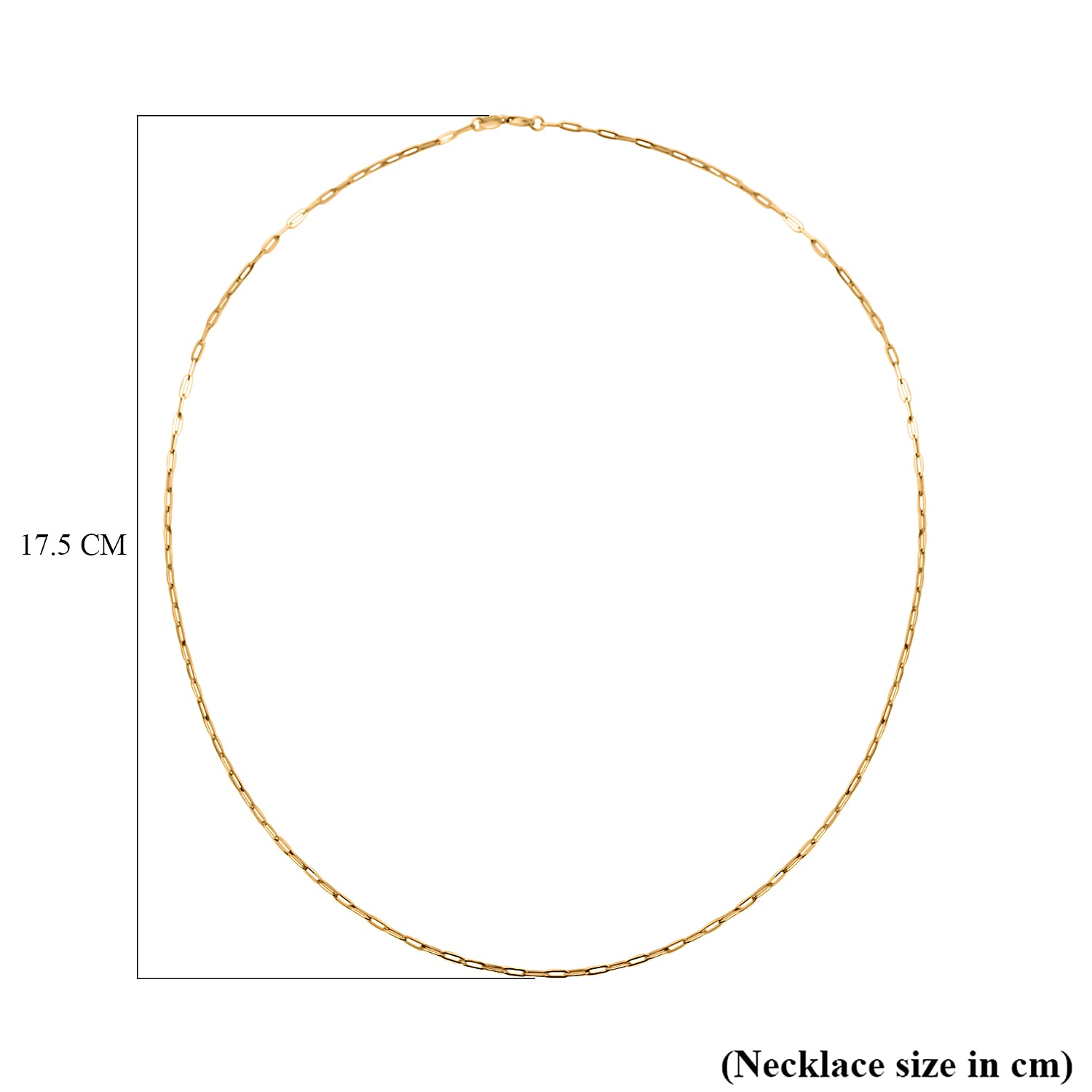 One Time Deal- 9K Yellow Gold Paper Clip Necklace (Size - 20)