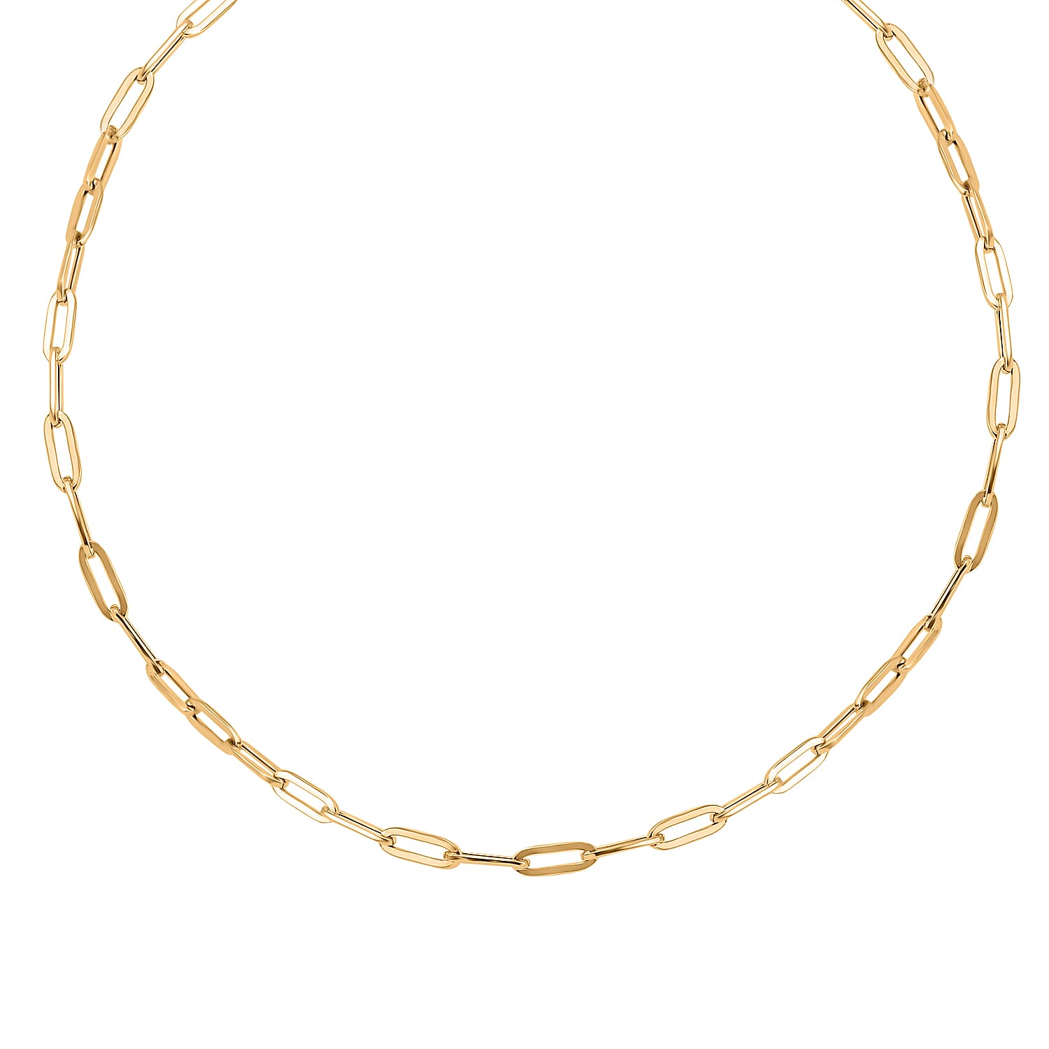One Time Deal- 9K Yellow Gold Paper Clip Necklace (Size - 22)