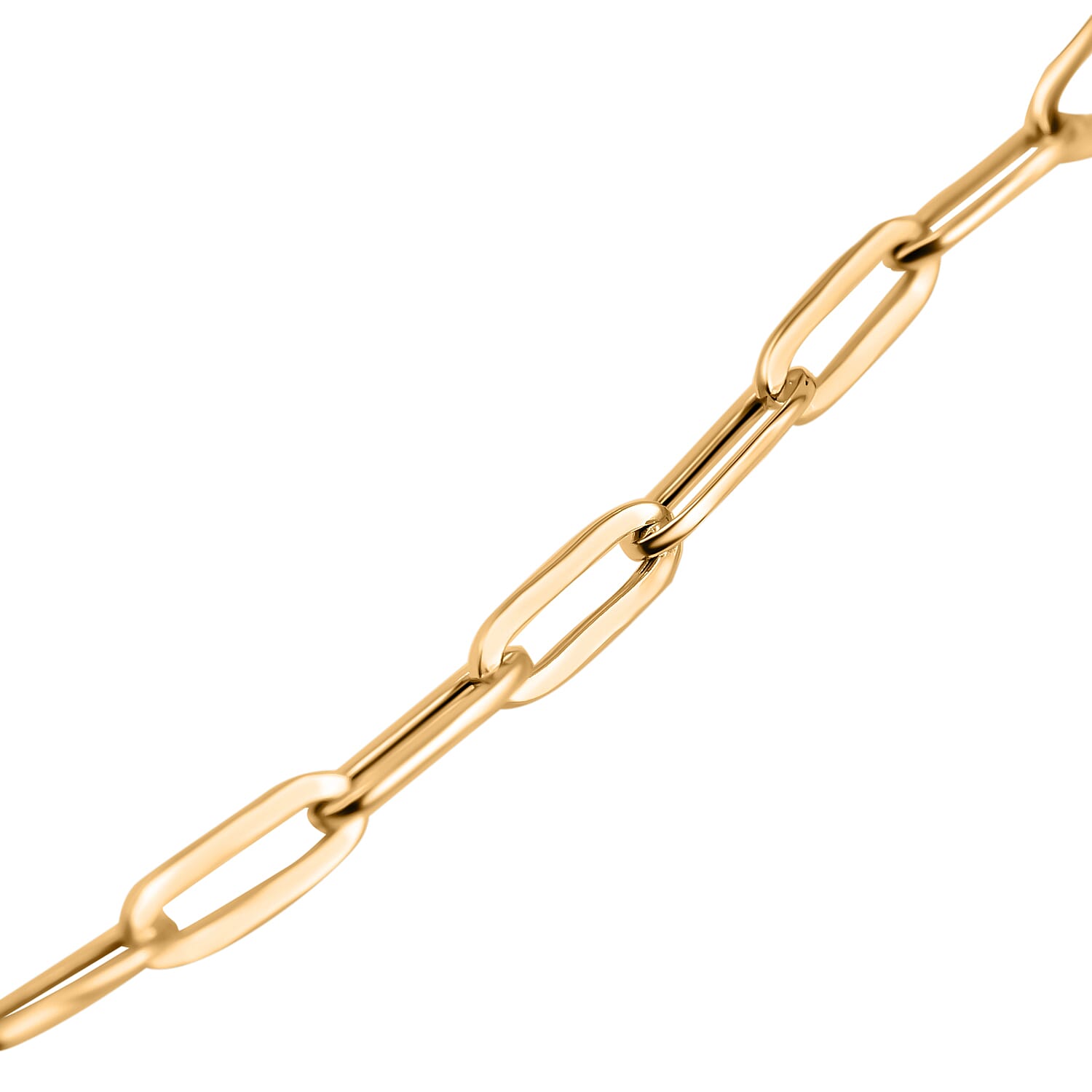 One Time Deal- 9K Yellow Gold Paper Clip Necklace (Size - 22)