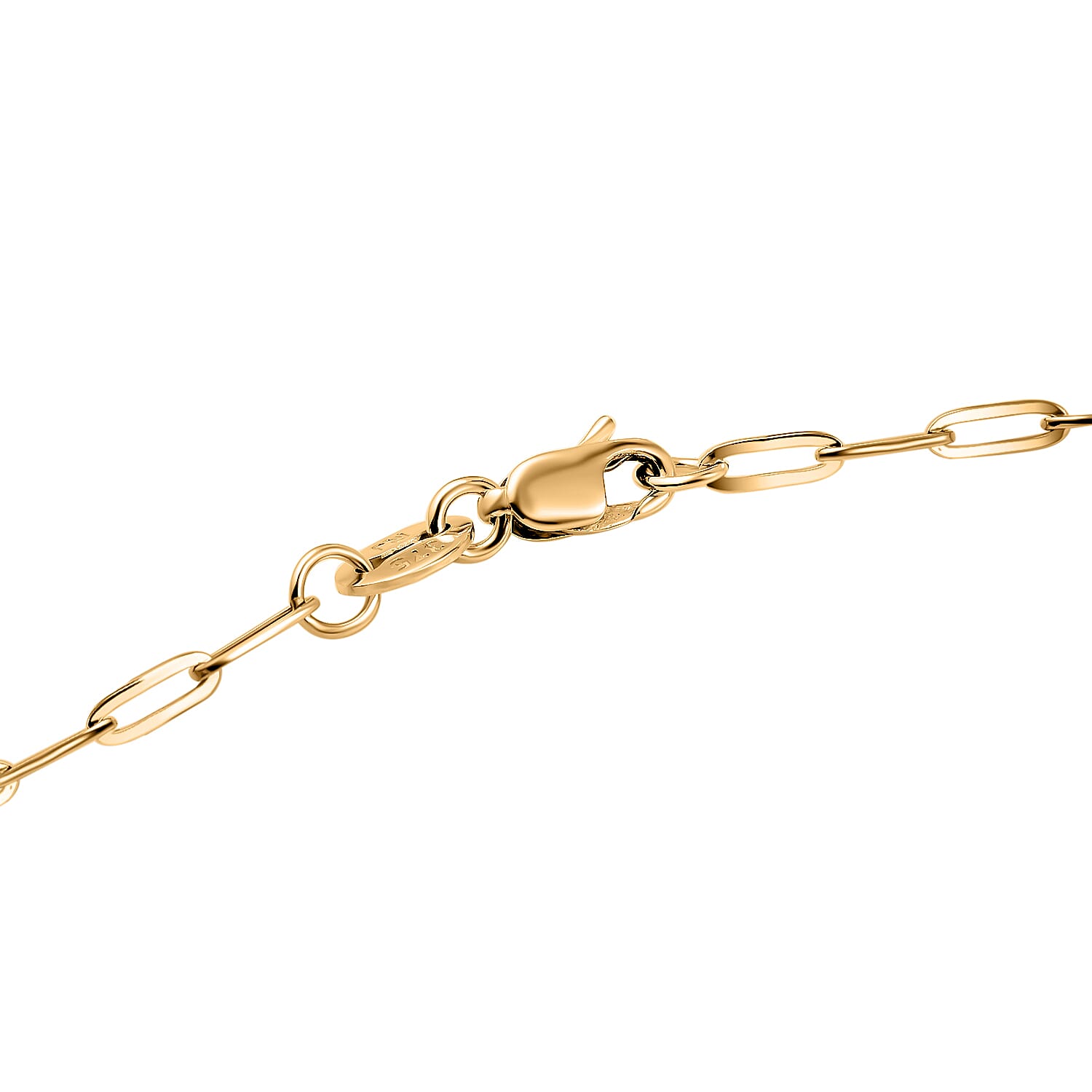 One Time Deal- 9K Yellow Gold Paper Clip Necklace (Size - 22)