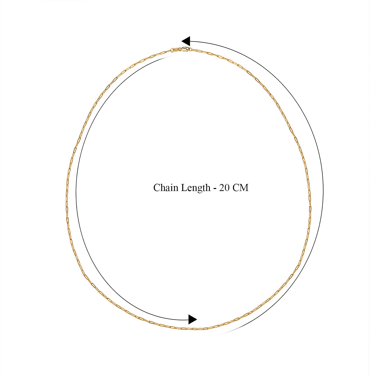 One Time Deal- 9K Yellow Gold Paper Clip Necklace (Size - 22)