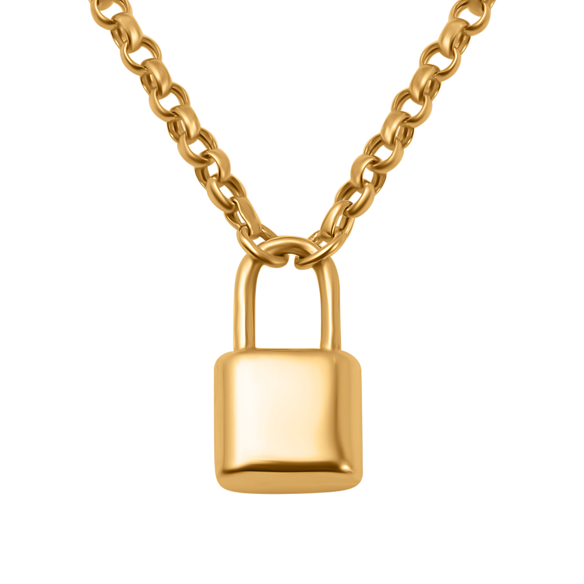 Close Out Deal- 9K Yellow Gold Padlock Necklace (Size - 20)