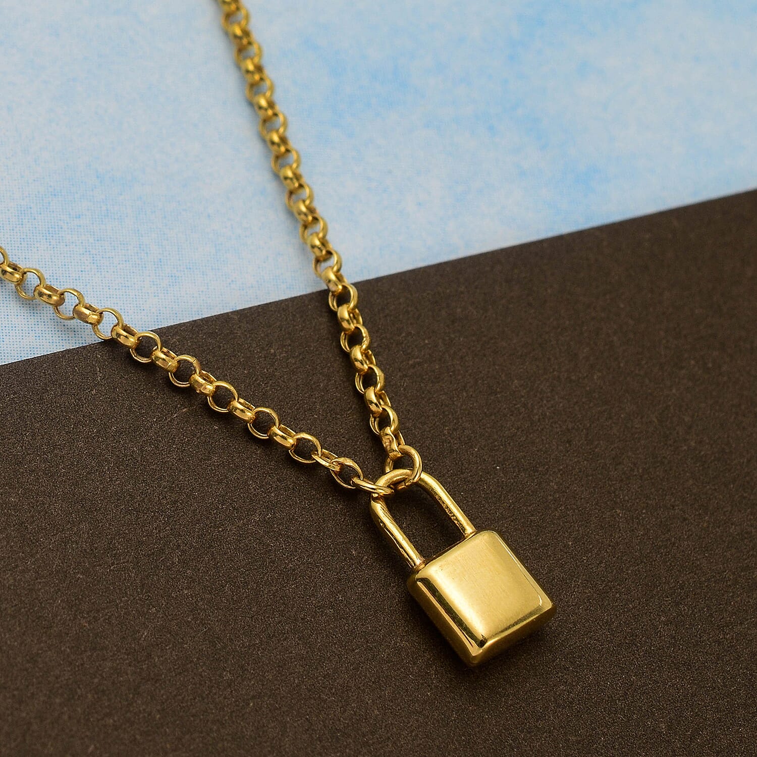 Close Out Deal- 9K Yellow Gold Padlock Necklace (Size - 20)