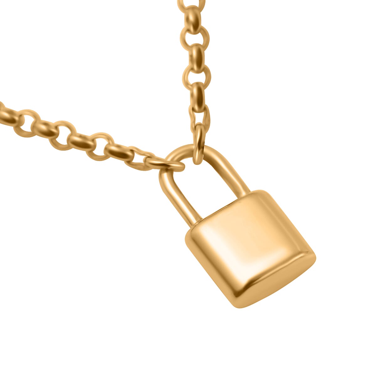 Close Out Deal- 9K Yellow Gold Padlock Necklace (Size - 20)