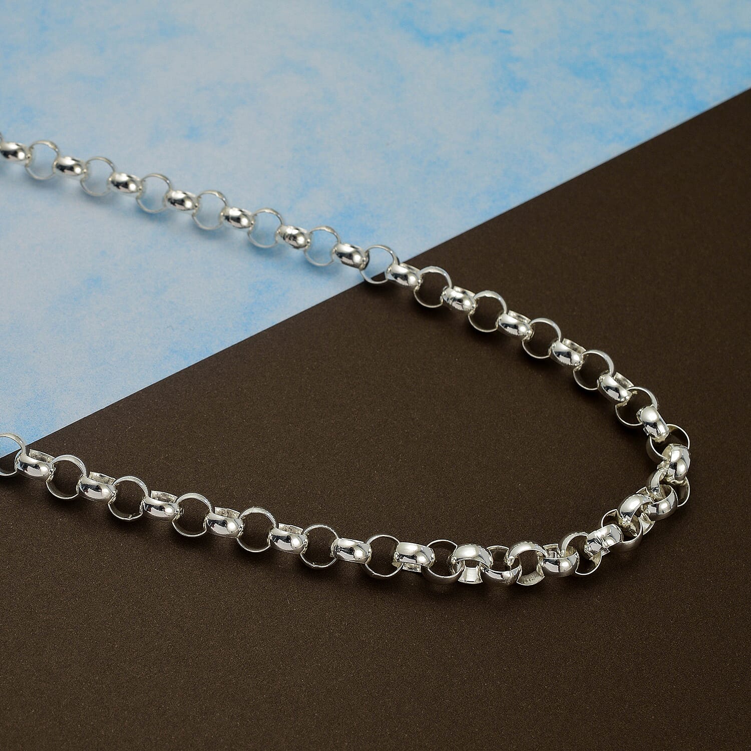 Closeout Buy- Sterling Silver Round Belcher Necklace  (Size - 24), Silver Wt. 36.5 Gms