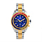 MAJESTY Limited Edition Multi-Function Blue CZ Dial 3 ATM Water Resistant Watch in Dual Tone With Gift Box