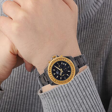 MAJESTY Limited Edition Multi-Function Champagne CZ Dial 3ATM WR Watch With Gift Box