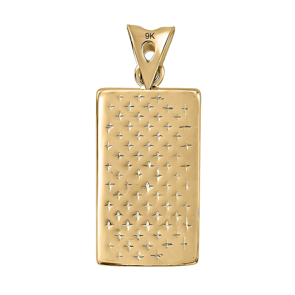 One Time Closeout Deal - 9K Yellow Gold Ingot Bar Pendant