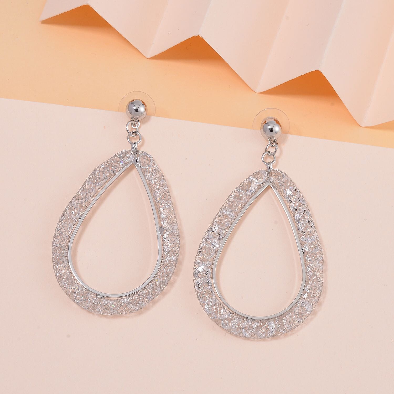 White Austrian Crystal Pear Earrings