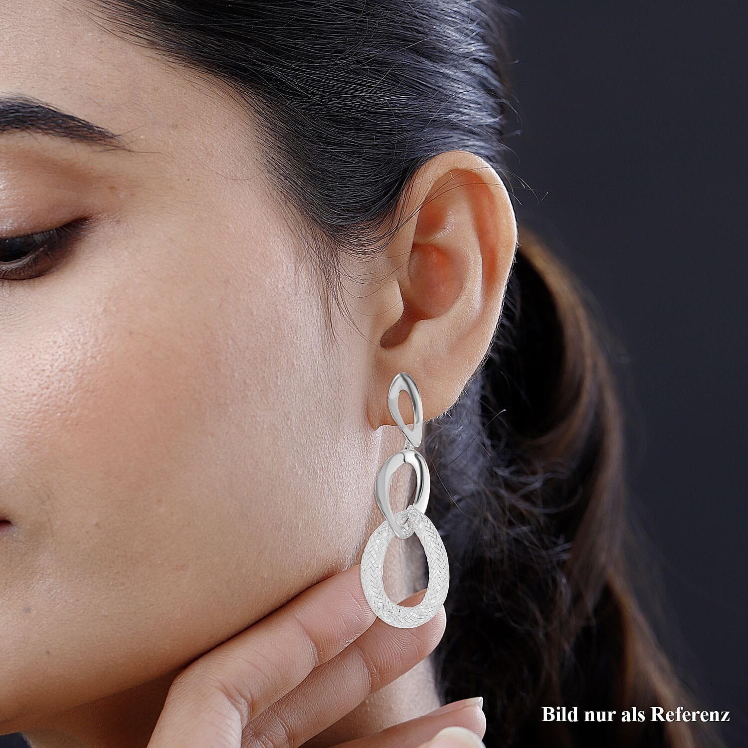 White Crystal Earring Pure White Brass 0.01 ct 0.010 Ct.