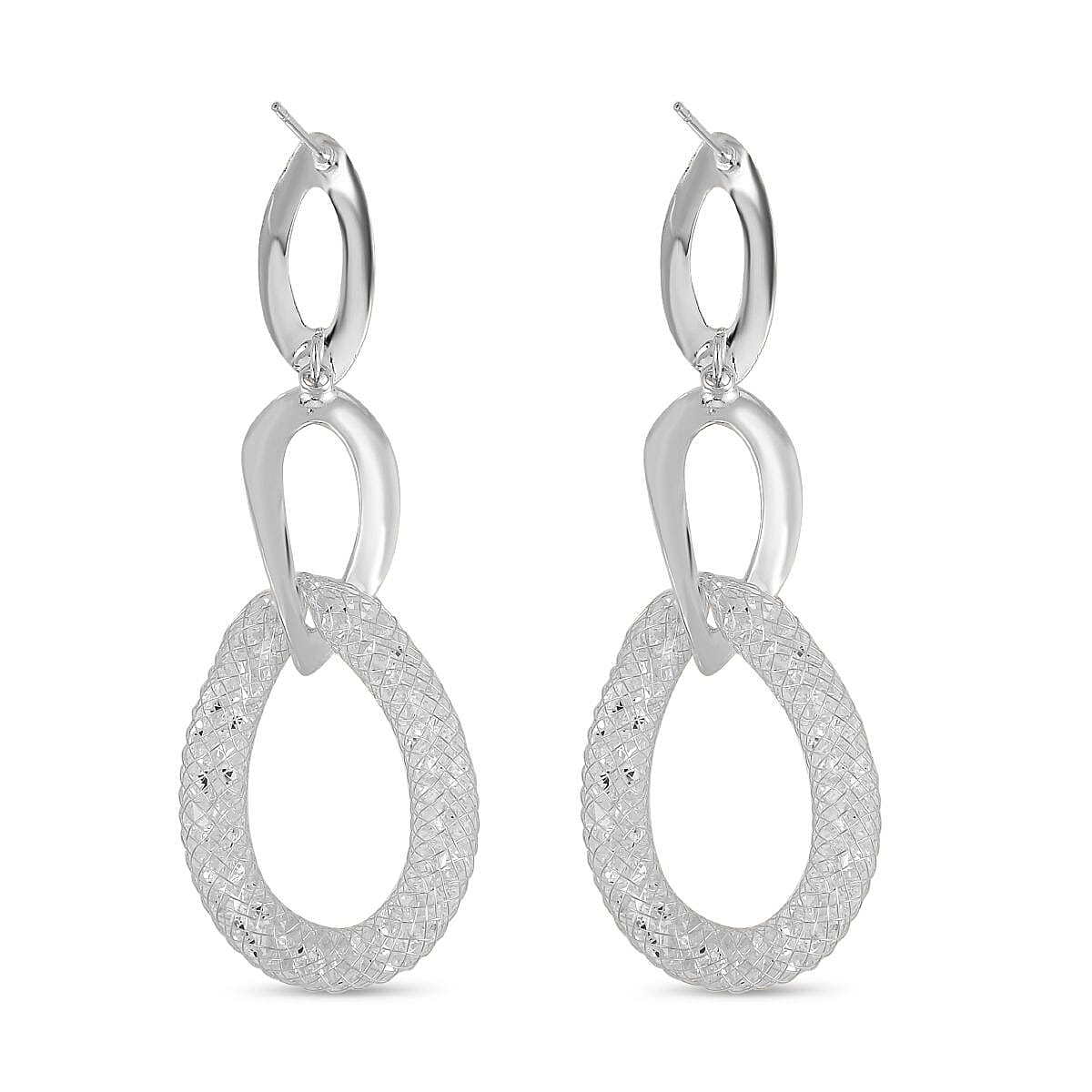 White Crystal Earring Pure White Brass 0.01 ct 0.010 Ct.