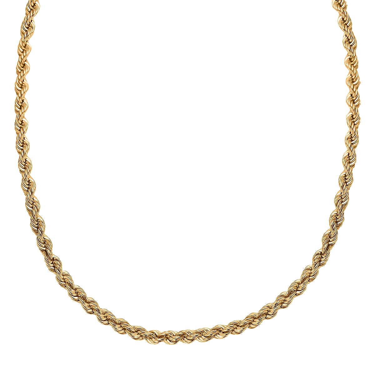 Italian Made One Time Close Out 9K Yellow Gold Rope Necklace (Size - 18) Gram Wt - 4.20 Gms