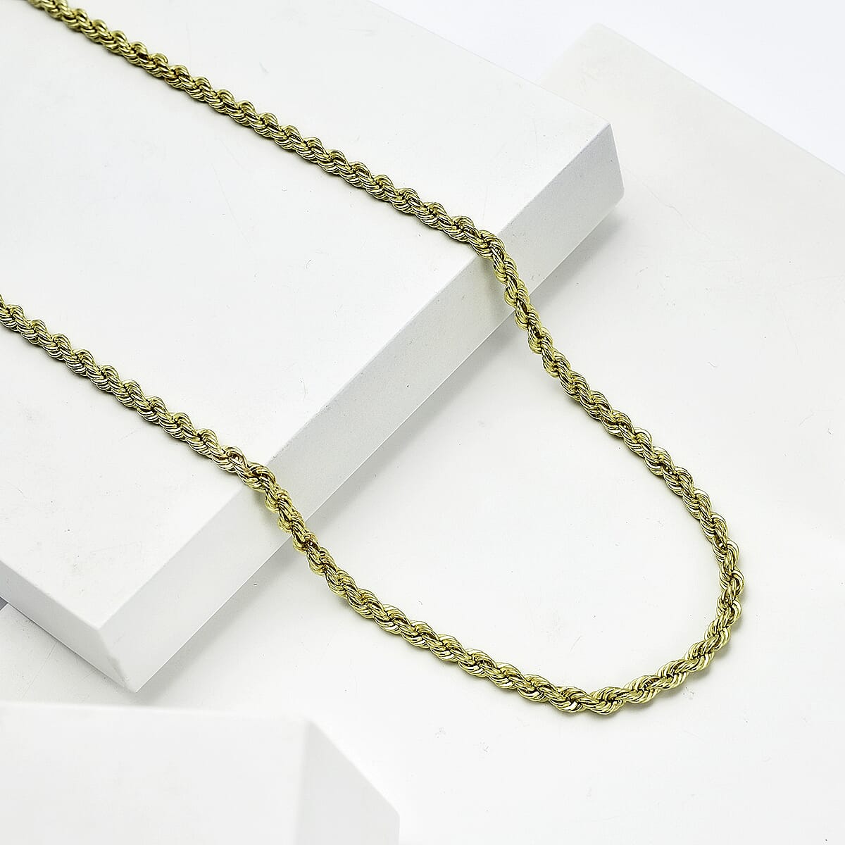 Italian Made One Time Close Out 9K Yellow Gold Rope Necklace (Size - 18) Gram Wt - 4.20 Gms