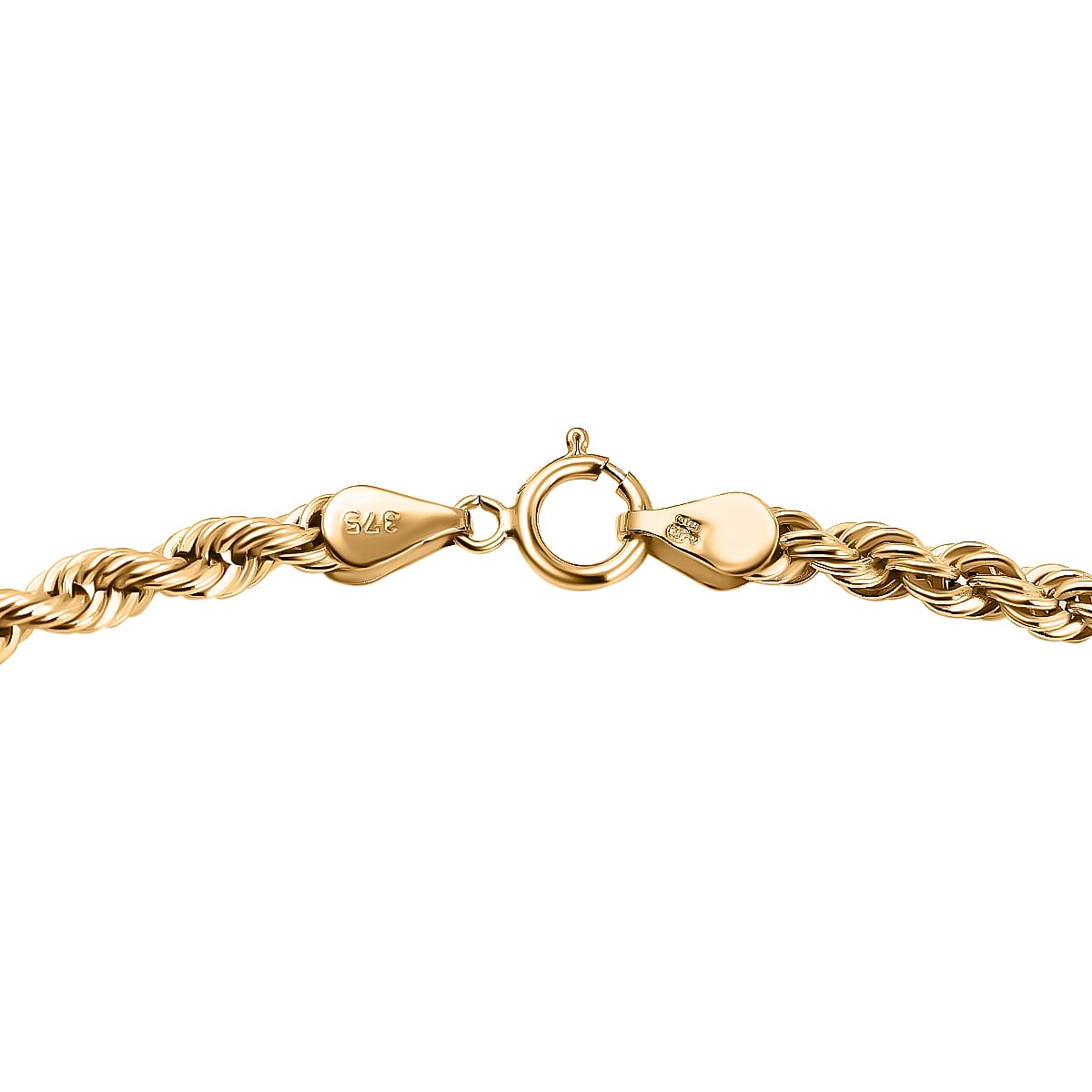 Italian Made One Time Close Out 9K Yellow Gold Rope Necklace (Size - 18) Gram Wt - 4.20 Gms