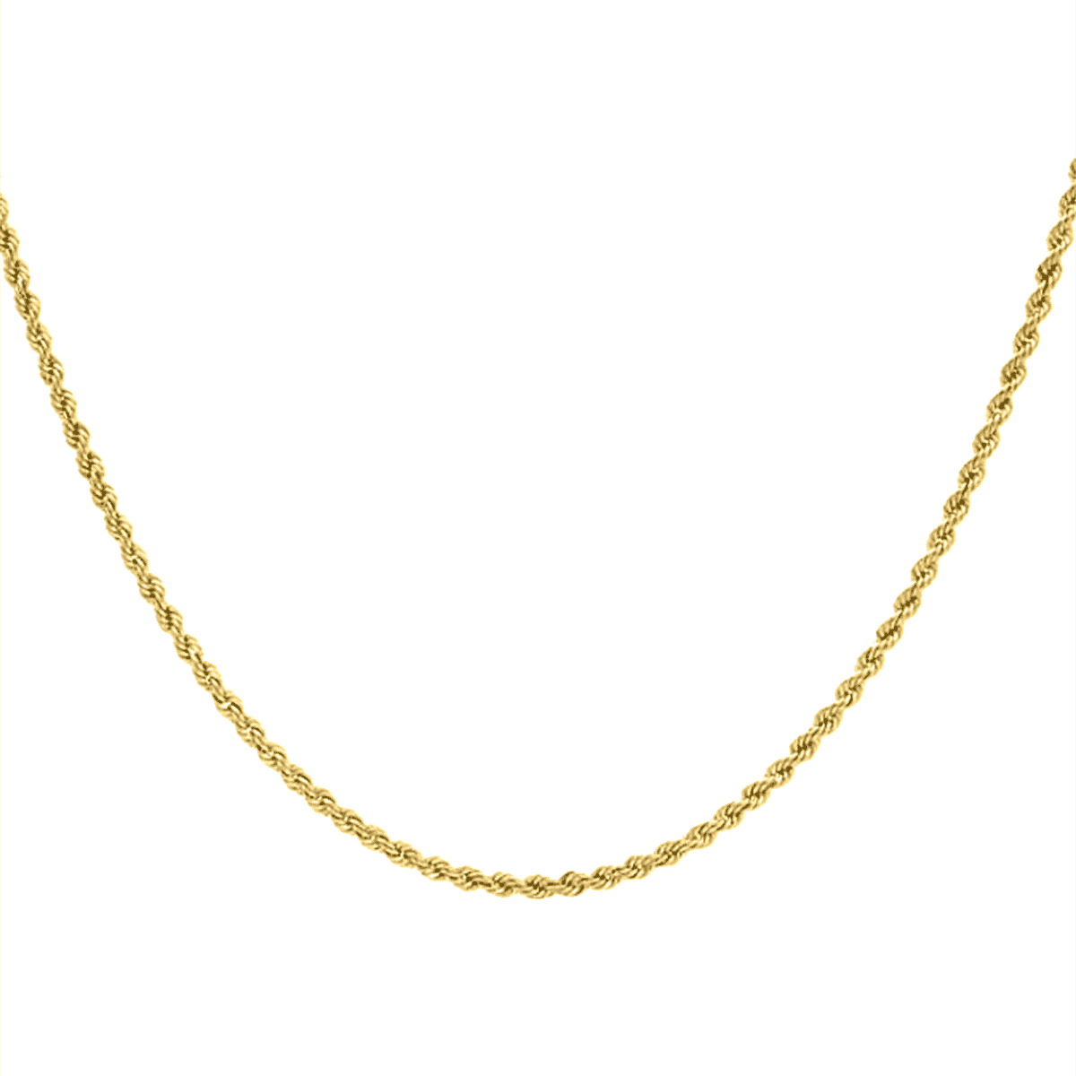 Italian Made One Time Close Out 9K Yellow Gold Rope Necklace (Size - 18) Gram Wt - 4.20 Gms