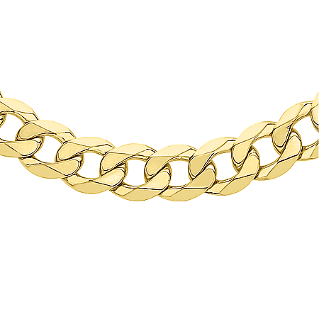 9K Yellow Gold Diamond Cut Curb Necklace (Size - 20), Gold Wt. 32.80 Gms