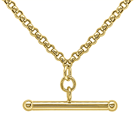 Italian Made One Time Close Out Deal- 9K Yellow Gold Belcher Albert Necklace (Size - 18) 4.2 Grams