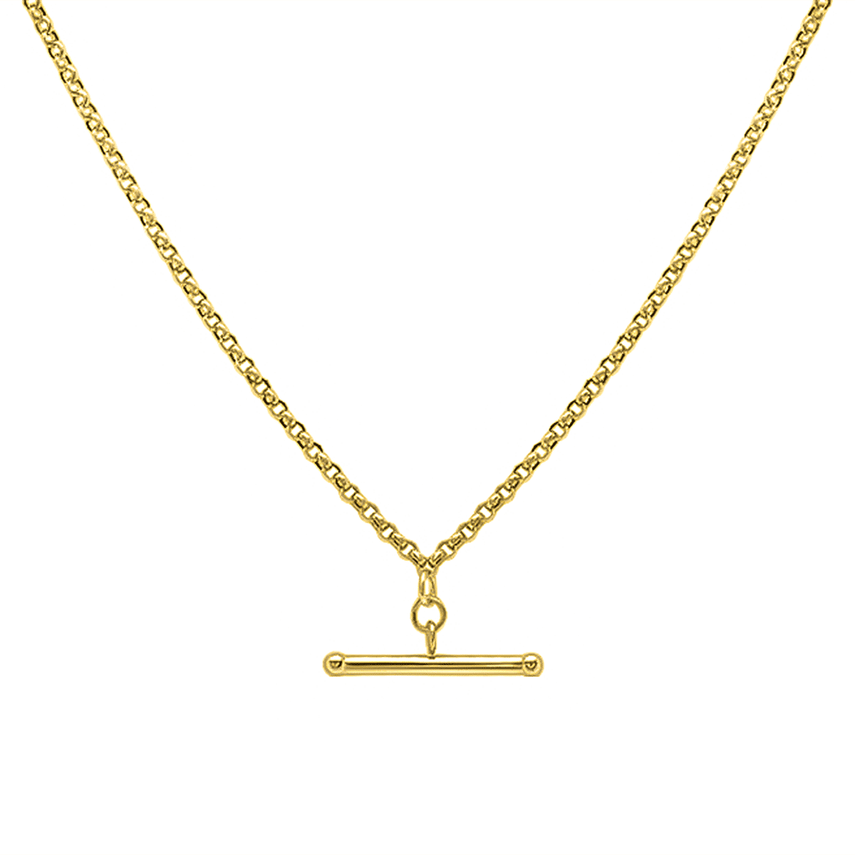 Italian Made One Time Close Out Deal- 9K Yellow Gold Belcher Albert Necklace (Size - 18), Gold Wt. 4.50Gms