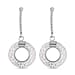 White Austrian Crystal Circle Dangle Earrings