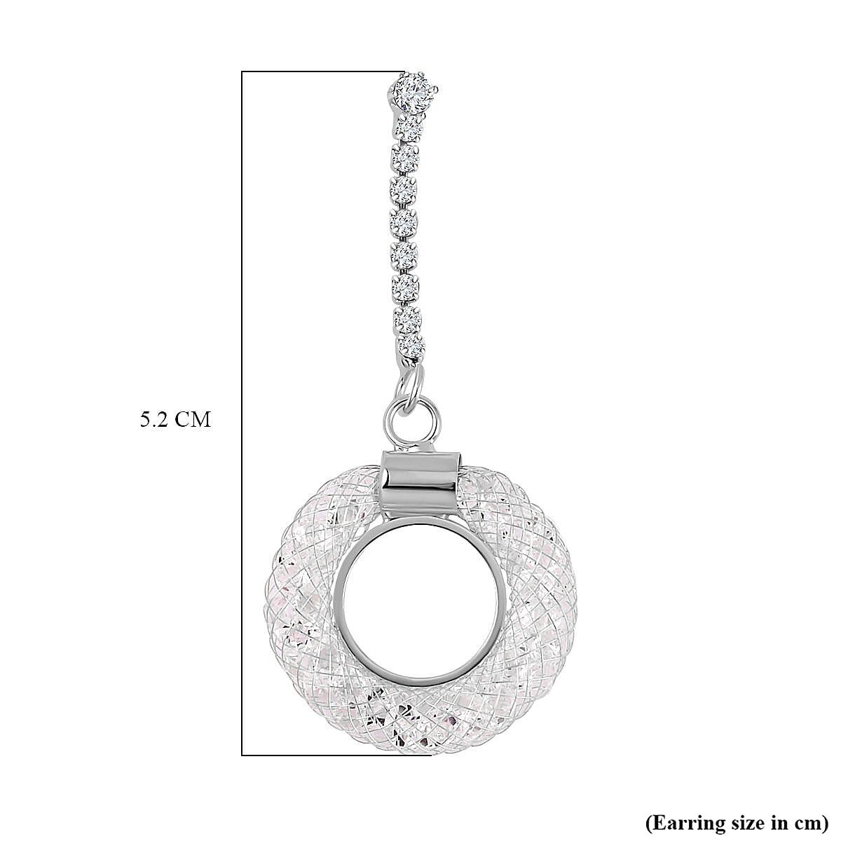 White Austrian Crystal Circle Dangle Earrings