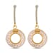 White Austrian Crystal Circle Dangle Earrings