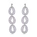 White Austrian Crystal Drop Earrings in Rose Gold Tone