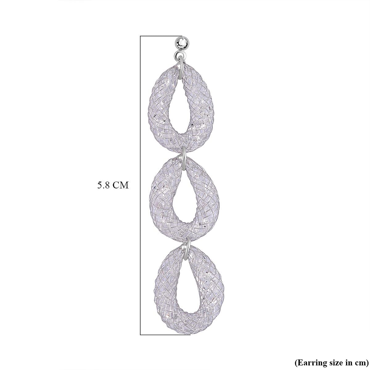 White Crystal Earring Pure White Brass 0.01 ct 0.010 Ct.