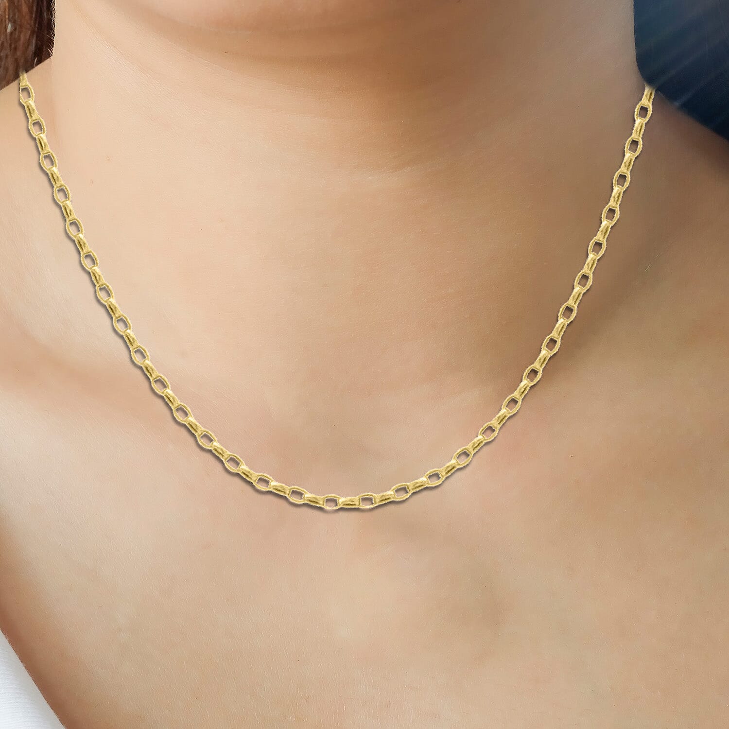 One Time Close Out Deal- 9K Yellow Gold Oval Belcher Necklace (Size - 20), Gold Wt 4 GM